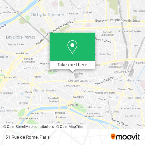 Mapa 51 Rue de Rome