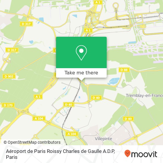Mapa Aéroport de Paris Roissy Charles de Gaulle A.D.P