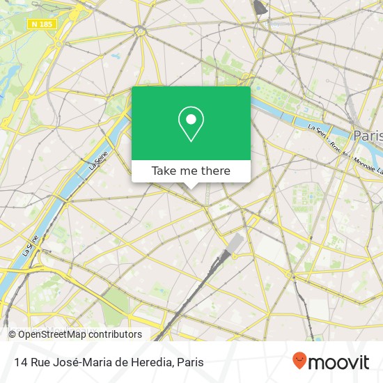 Mapa 14 Rue José-Maria de Heredia