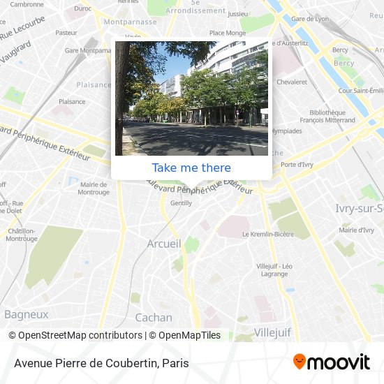 Mapa Avenue Pierre de Coubertin