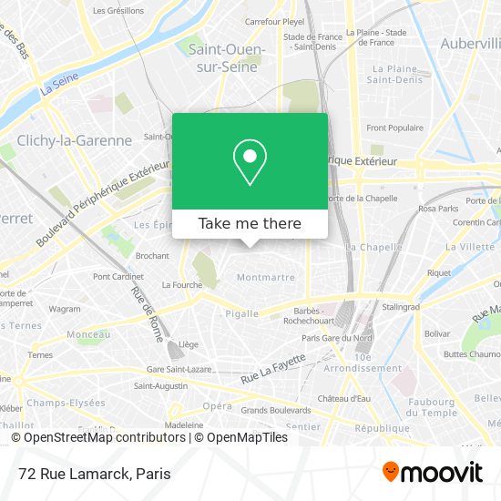 72 Rue Lamarck map