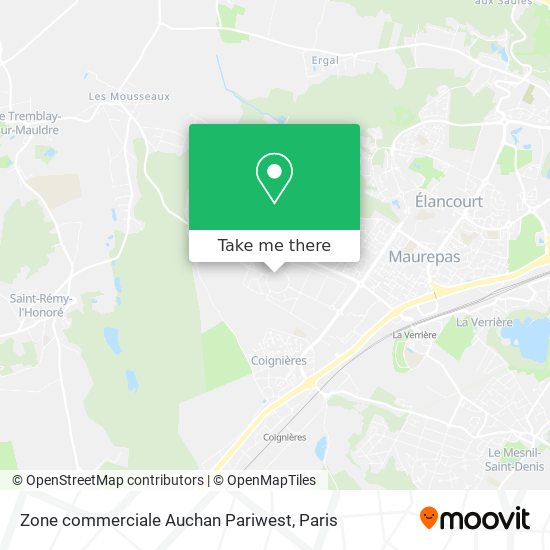Zone commerciale Auchan Pariwest map