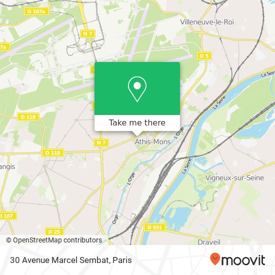 Mapa 30 Avenue Marcel Sembat