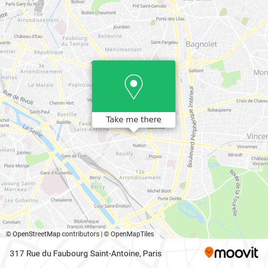 Mapa 317 Rue du Faubourg Saint-Antoine