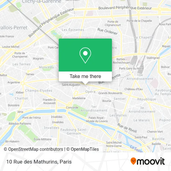 Mapa 10 Rue des Mathurins