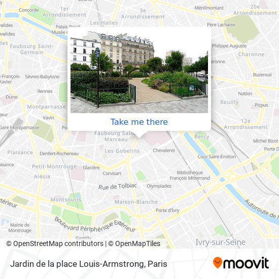 Mapa Jardin de la place Louis-Armstrong