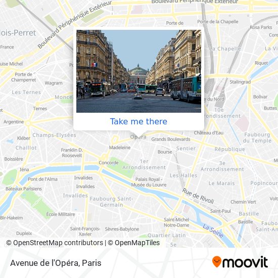 Mapa Avenue de l'Opéra