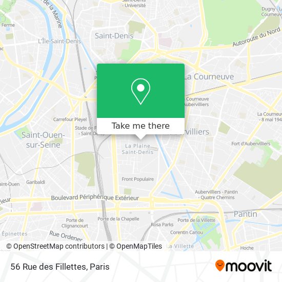 Mapa 56 Rue des Fillettes