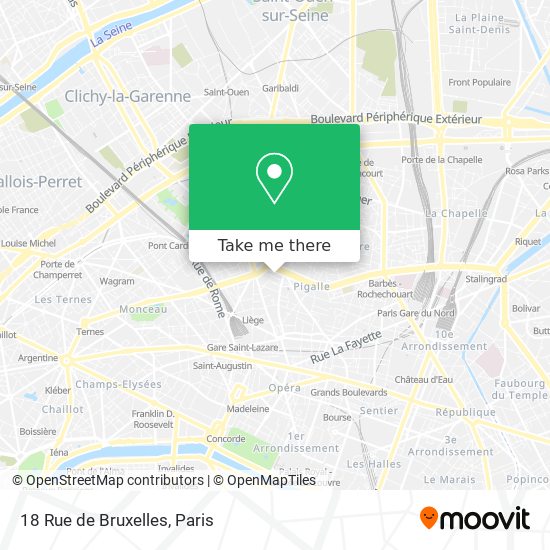 Mapa 18 Rue de Bruxelles