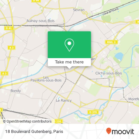 Mapa 18 Boulevard Gutenberg