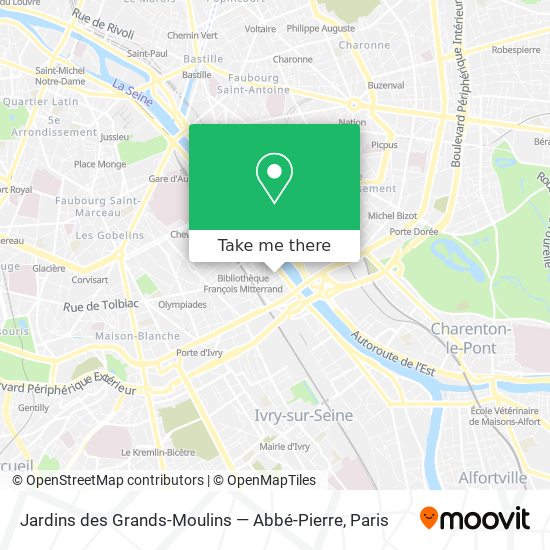 Mapa Jardins des Grands-Moulins — Abbé-Pierre