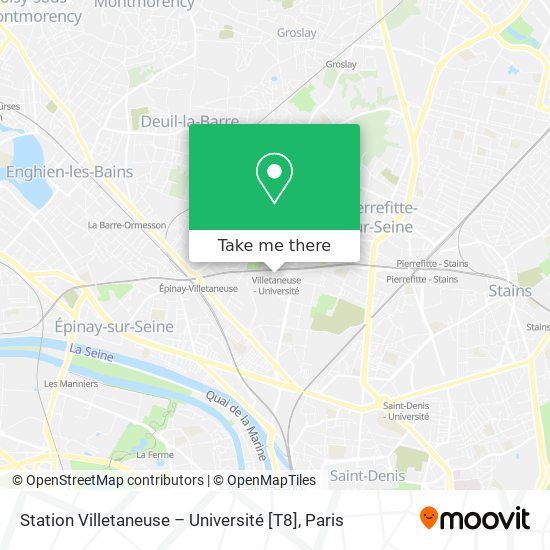 Station Villetaneuse – Université [T8] map