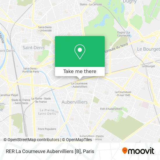 RER La Courneuve Aubervilliers [B] map
