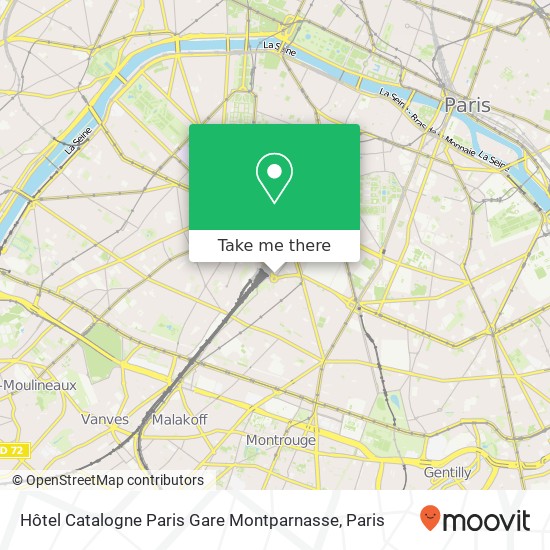 Mapa Hôtel Catalogne Paris Gare Montparnasse