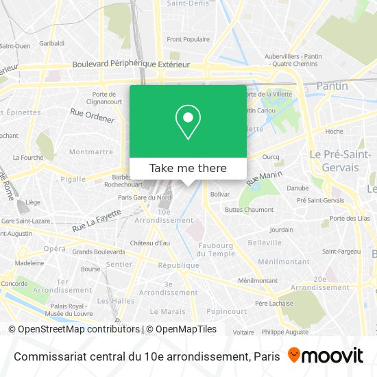 Commissariat central du 10e arrondissement map