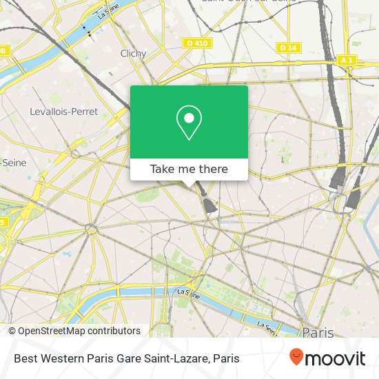 Best Western Paris Gare Saint-Lazare map