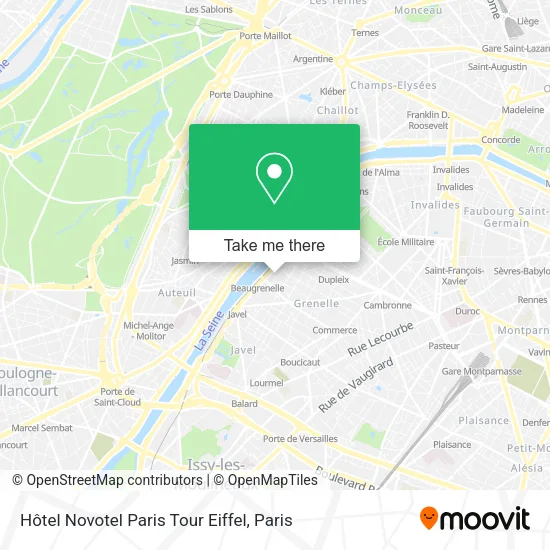Hôtel Novotel Paris Tour Eiffel map