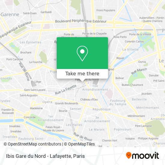 Ibis Gare du Nord - Lafayette map