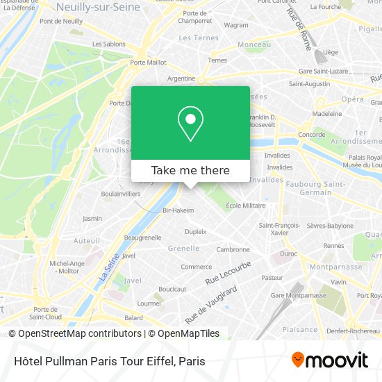 Hôtel Pullman Paris Tour Eiffel map