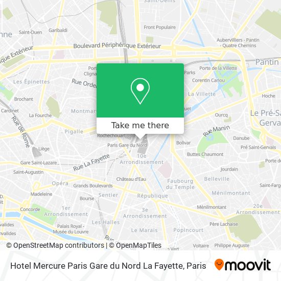 Hotel Mercure Paris Gare du Nord La Fayette map