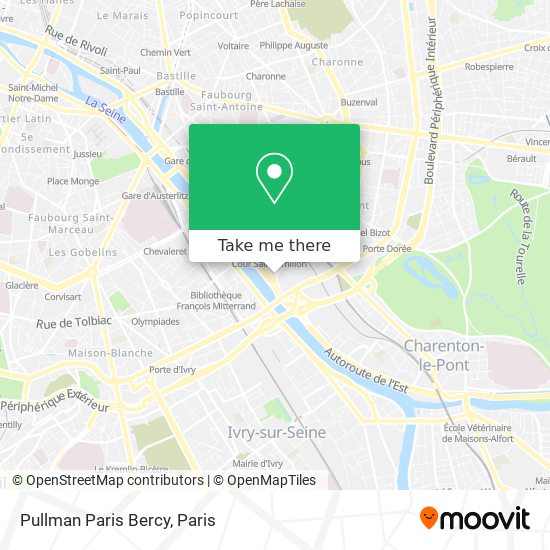 Mapa Pullman Paris Bercy