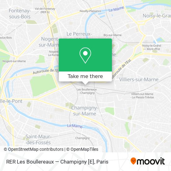 Mapa RER Les Boullereaux — Champigny [E]