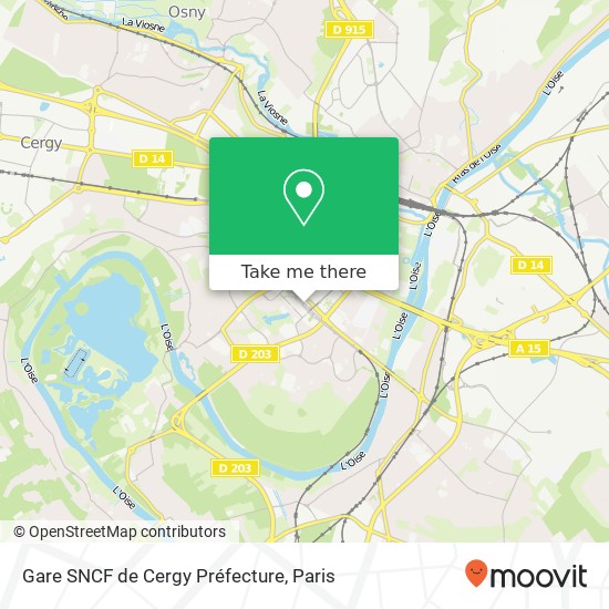 Gare SNCF de Cergy Préfecture map