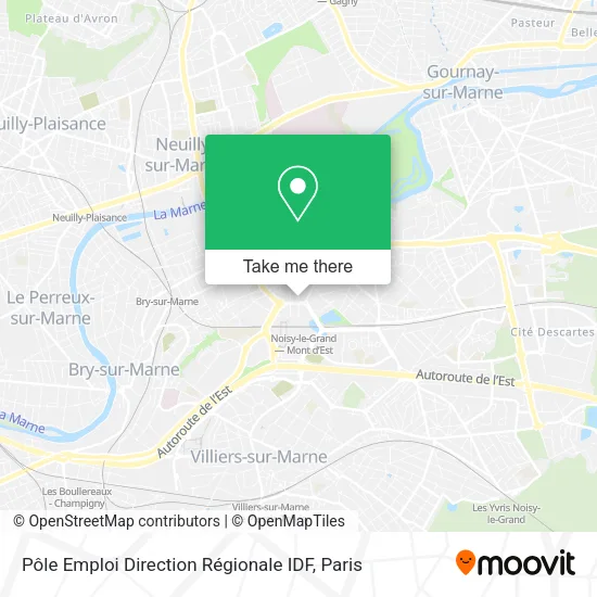 Pôle Emploi Direction Régionale IDF map