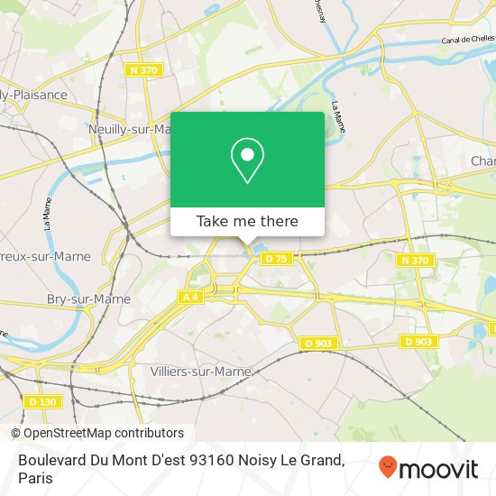 Mapa Boulevard Du Mont D'est 93160 Noisy Le Grand