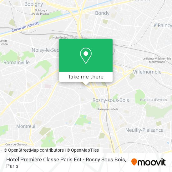 Hôtel Première Classe Paris Est - Rosny Sous Bois map