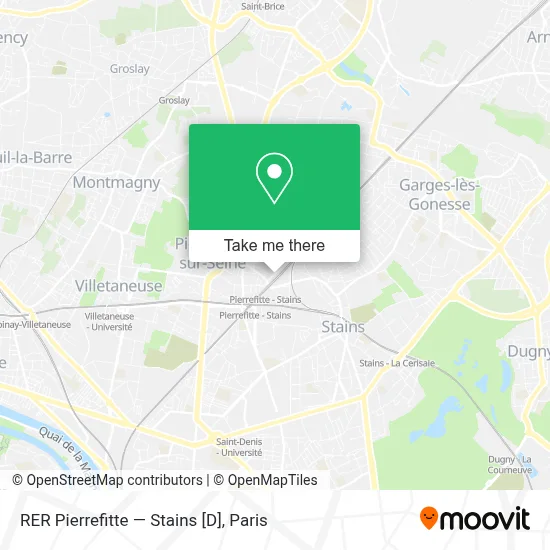 RER Pierrefitte — Stains [D] map