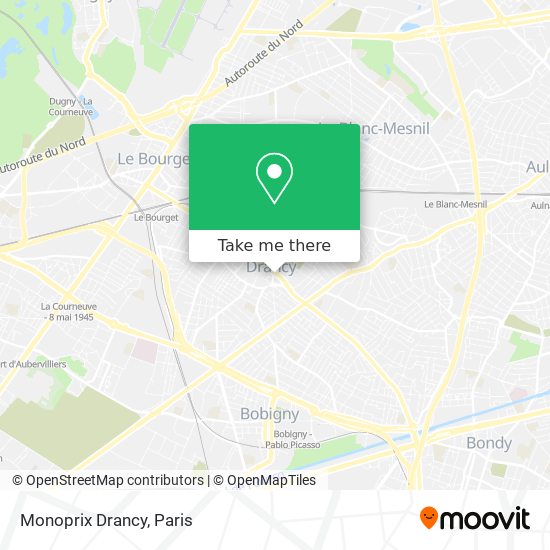 Mapa Monoprix Drancy