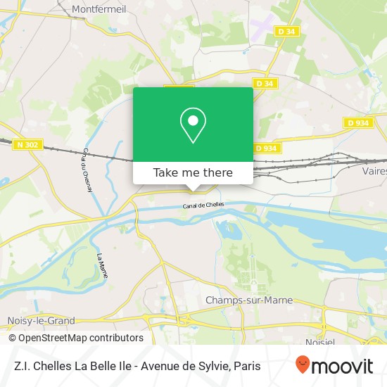Z.I. Chelles La Belle Ile - Avenue de Sylvie map