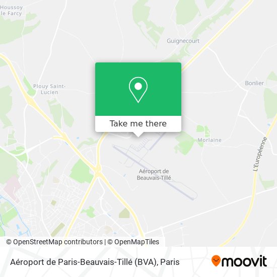 Mapa Aéroport de Paris-Beauvais-Tillé (BVA)