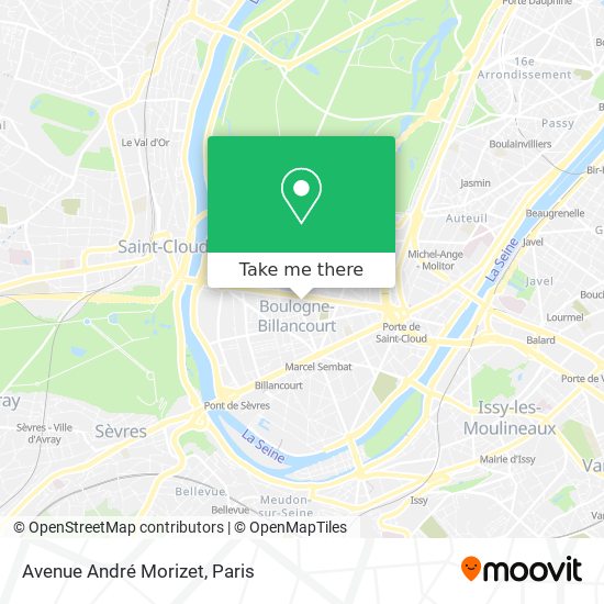 Mapa Avenue André Morizet