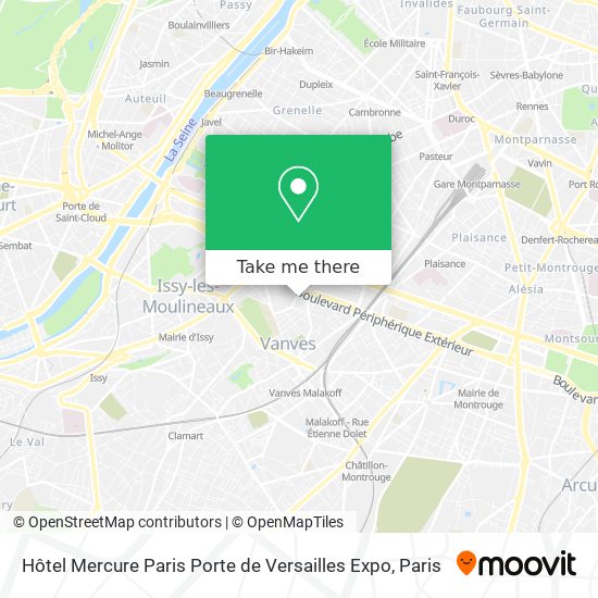 Mapa Hôtel Mercure Paris Porte de Versailles Expo