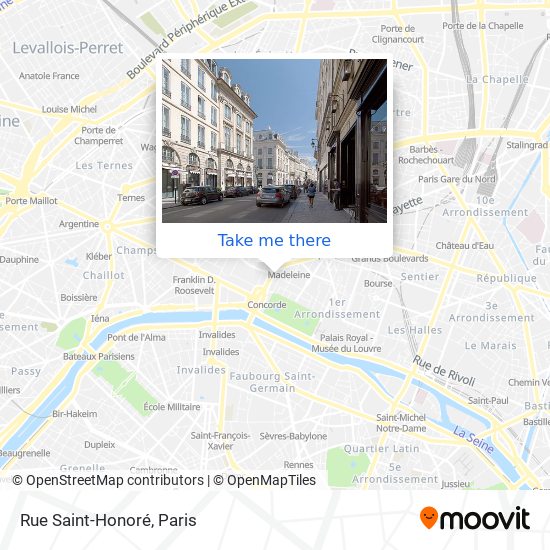 Mapa Rue Saint-Honoré