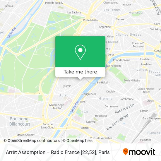 Arrêt Assomption – Radio France [22,52] map