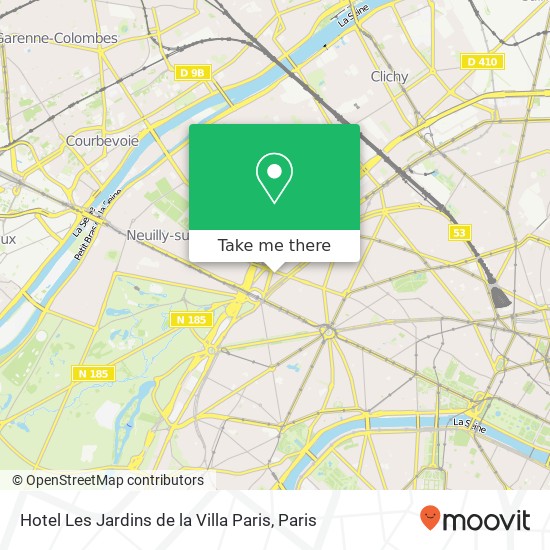 Hotel Les Jardins de la Villa Paris map