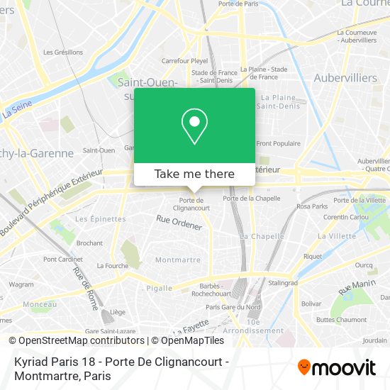 Kyriad Paris 18 - Porte De Clignancourt - Montmartre map