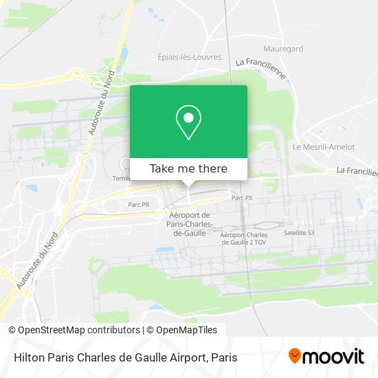 Mapa Hilton Paris Charles de Gaulle Airport