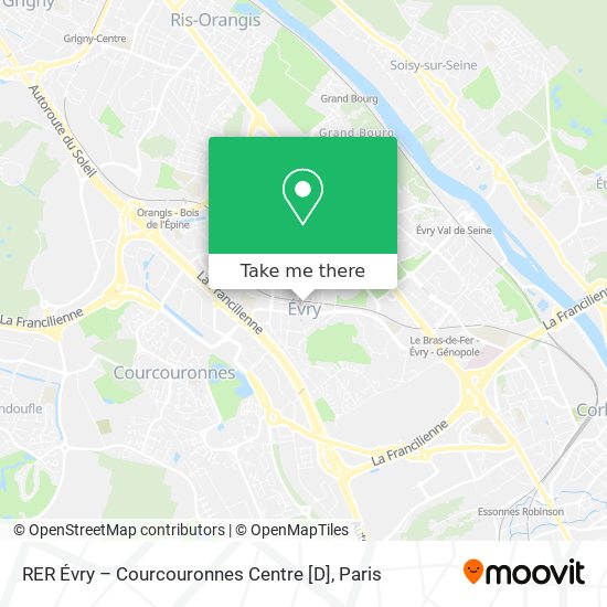 Mapa RER Évry – Courcouronnes Centre [D]