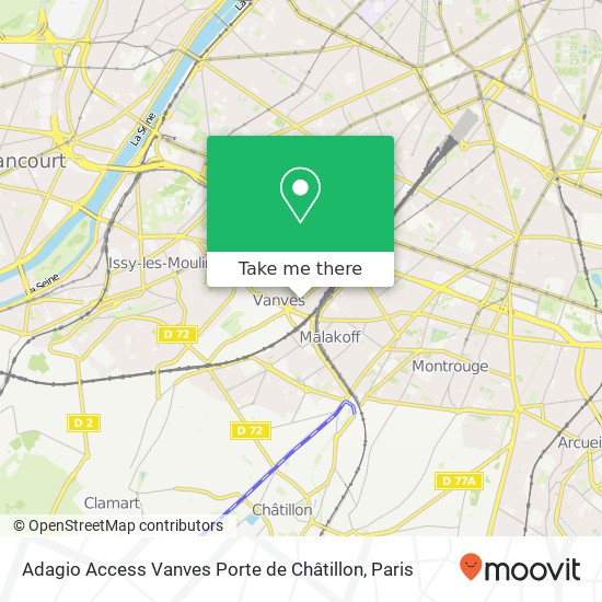 Adagio Access Vanves Porte de Châtillon map