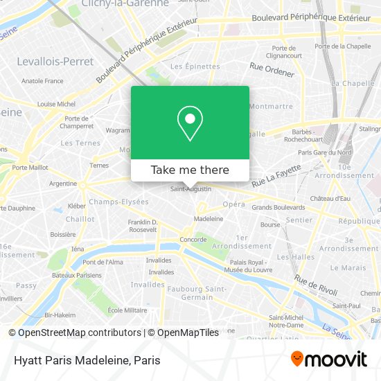 Hyatt Paris Madeleine map