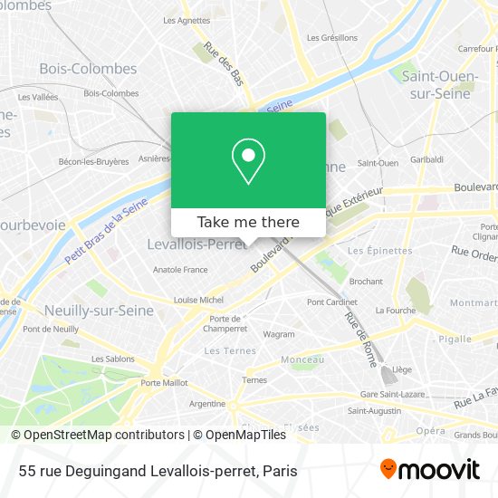 Mapa 55 rue Deguingand Levallois-perret
