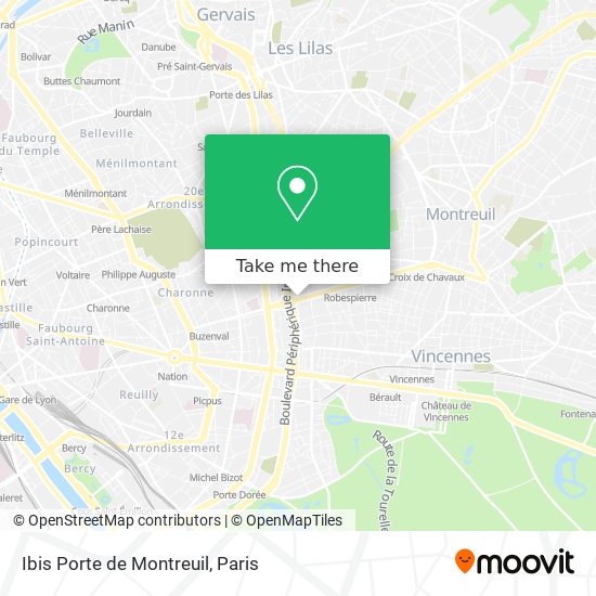 Ibis Porte de Montreuil map