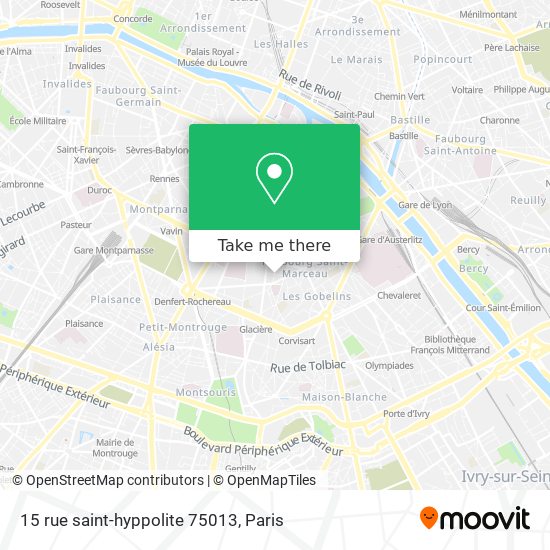 Mapa 15 rue saint-hyppolite 75013