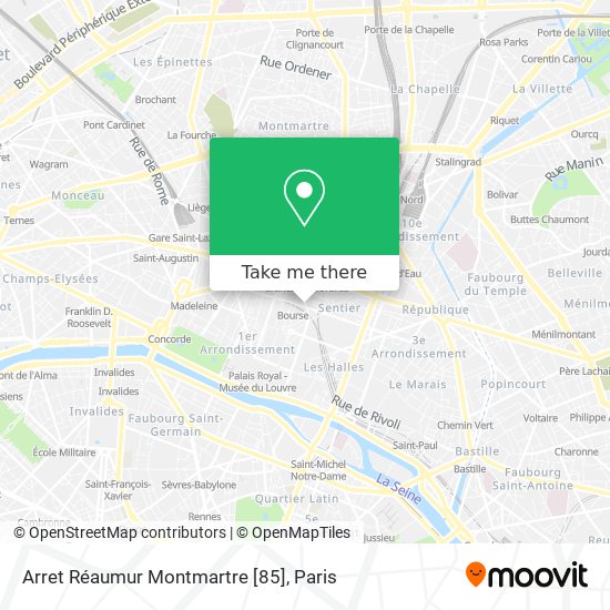 Mapa Arret Réaumur Montmartre [85]