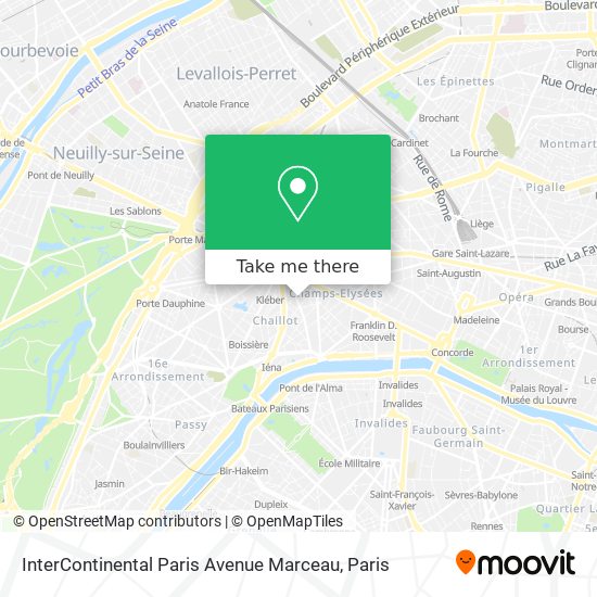 InterContinental Paris Avenue Marceau map