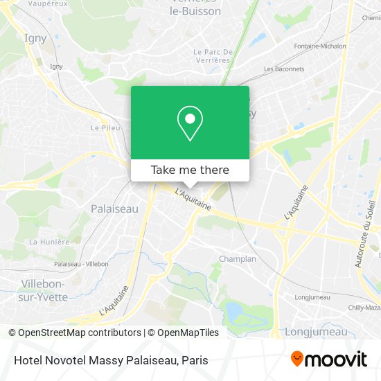 Hotel Novotel Massy Palaiseau map